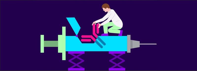 Illustration einer Applikationshilfe für Biologika, ©Sanofi