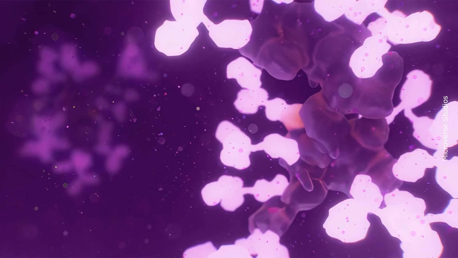 Wissenschaftliche 3D-Aufnahme von Antikörpern