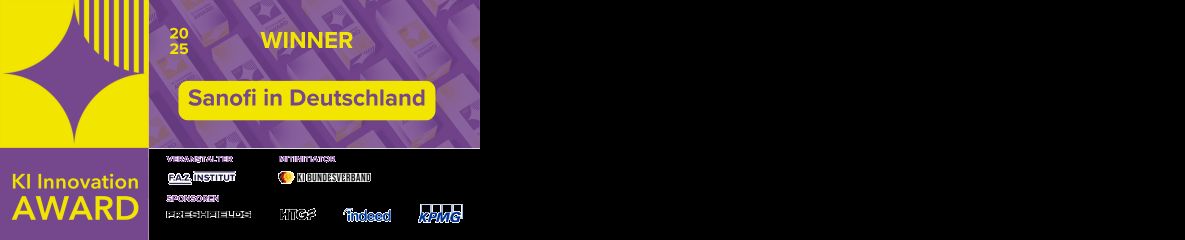Logo des KI Innovation Awards zur Auszeichnung von Sanofi in Deutschland
