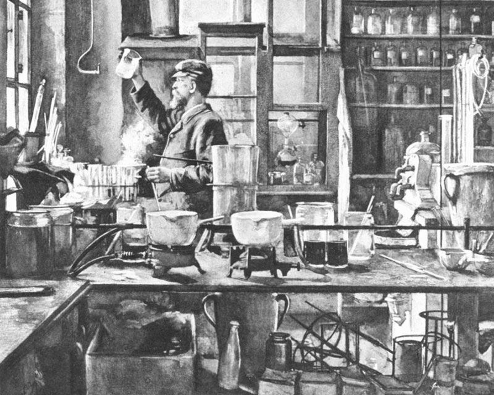 Blick in ein Labor aus dem 19. Jahrhundert