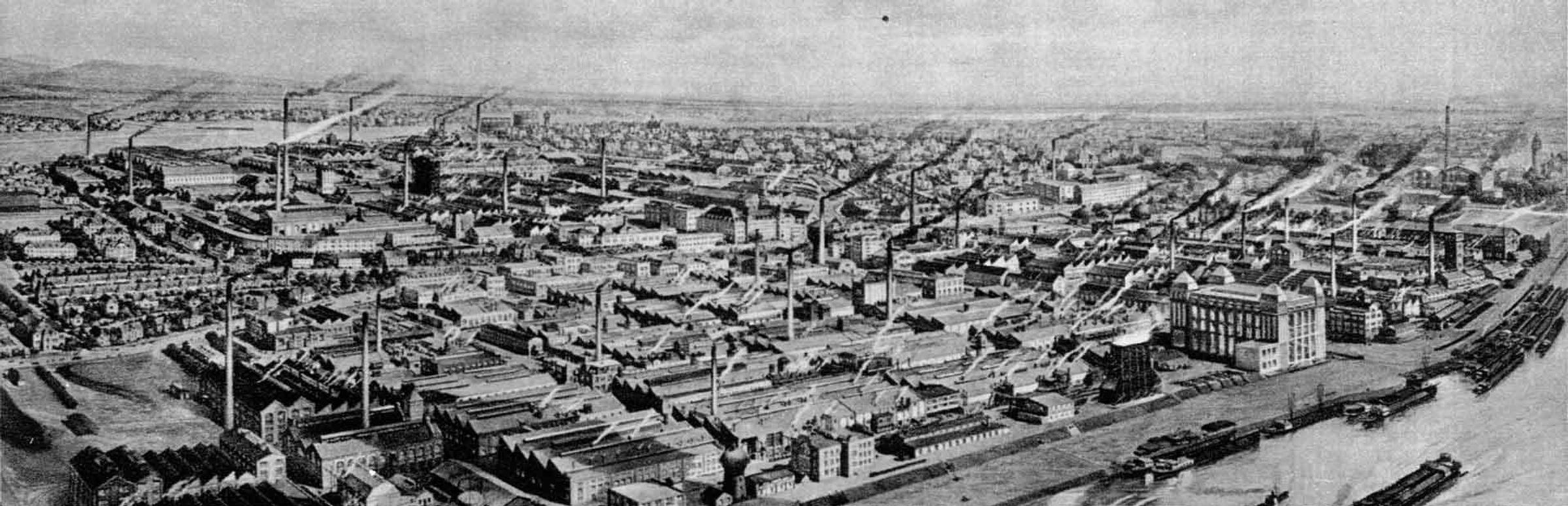 Historische Darstellung des Industrieparks in Höchst